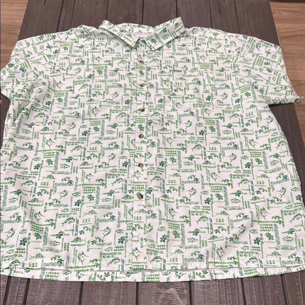Columbia Green Patterned Men's Shirt